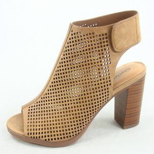 NEW Women's Cut Out Slingback Peep Chunky High Heel  Shoes